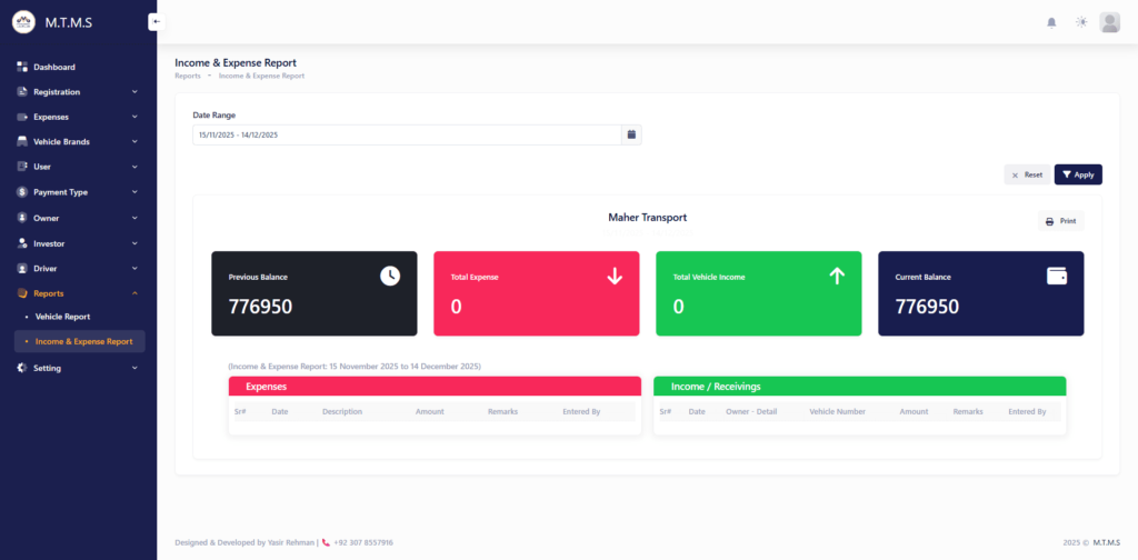 Transport Management System